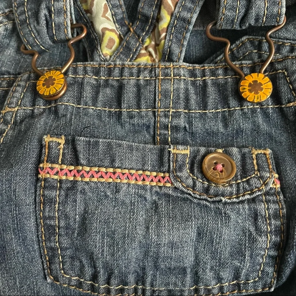 OshKosh Boho Denim Shortalls Girls 12mo
